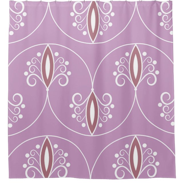 Seamless geometric pattern with swirls. art.  shower curtain (Front)