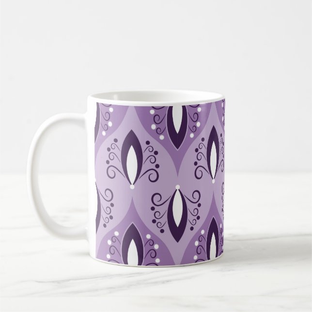 Seamless geometric pattern with swirls coffee mug (Left)