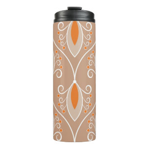 Seamless geometric pattern with swirls thermal tumbler