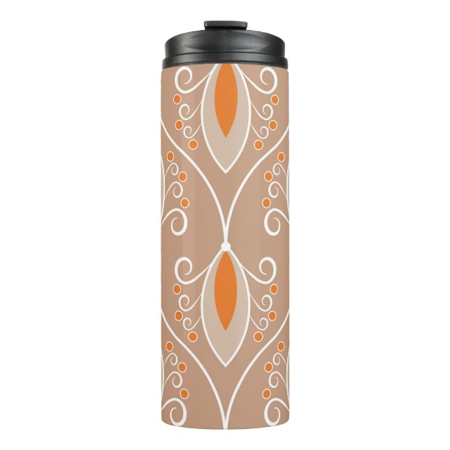 Seamless geometric pattern with swirls thermal tumbler (Front)