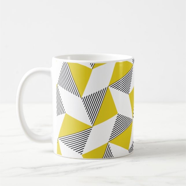 Seamless geometric pattern with triangles,rhombus  coffee mug (Left)