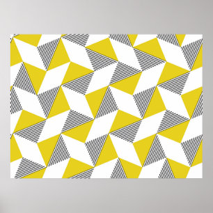 Seamless geometric pattern with triangles,rhombus poster