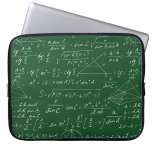 Seamless geometric pattern with trigonometry formu laptop sleeve