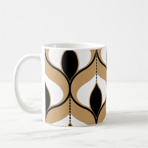 Seamless geometric pattern with wavy lines. art.  coffee mug