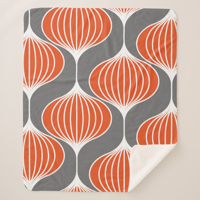 Seamless geometric pattern with wavy lines. art.  sherpa blanket (Front)