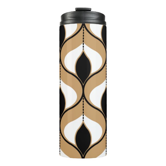 Seamless geometric pattern with wavy lines. art.  thermal tumbler (Front)