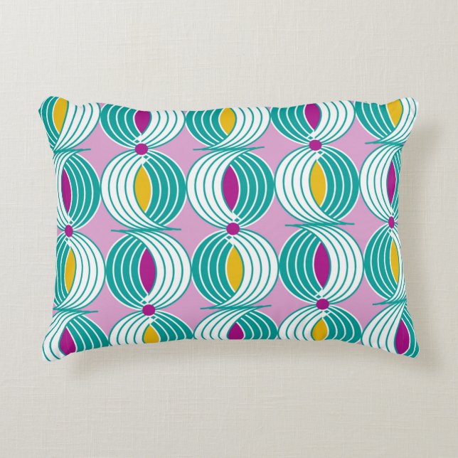 Seamless geometric pattern with wavy lines decorative cushion (Front)
