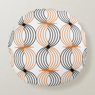 Seamless geometric pattern with wavy lines round cushion
