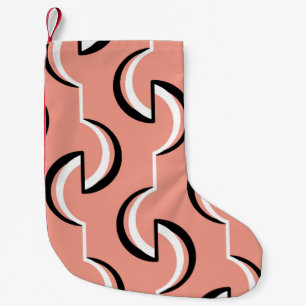 Seamless geometric pattern with wavy lines small christmas stocking
