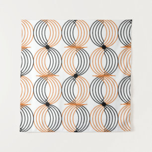 Seamless geometric pattern with wavy lines tapestry