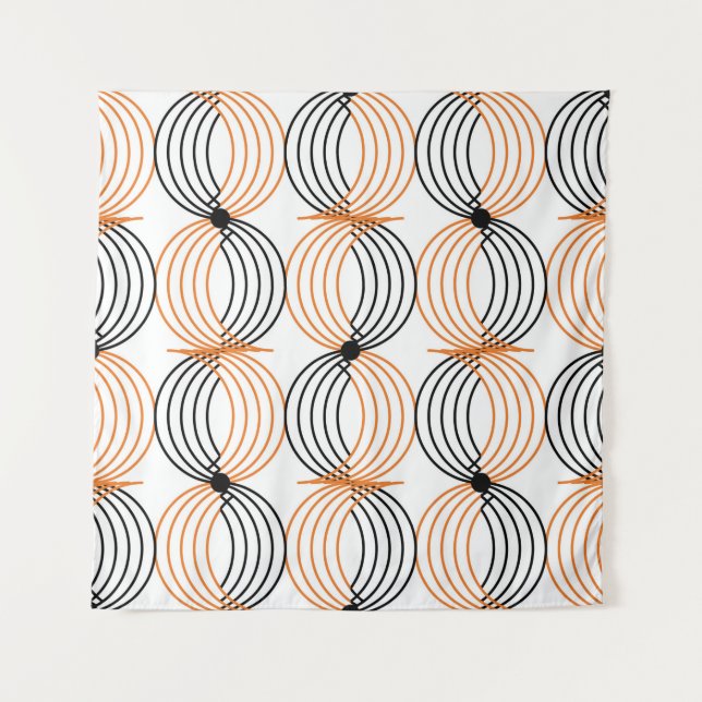 Seamless geometric pattern with wavy lines tapestry (Front)