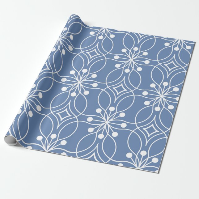 Seamless geometric pattern with wavy lines wrapping paper (Unrolled)