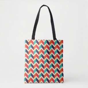 Seamless geometric pattern with zigzags background tote bag