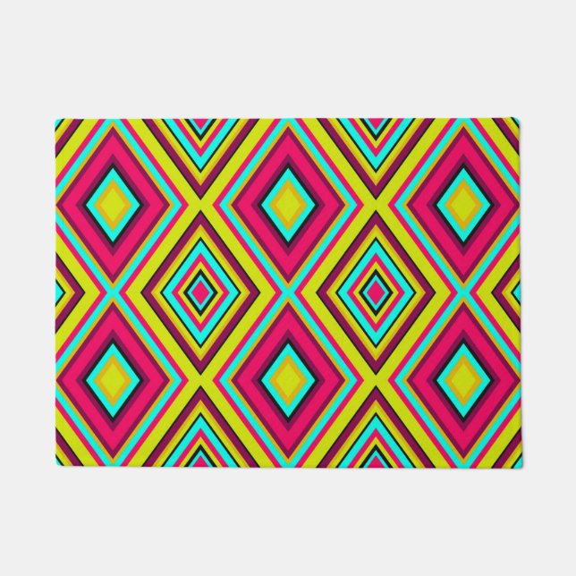 Seamless geometric rhombus shapes modern trendy de doormat (Front)