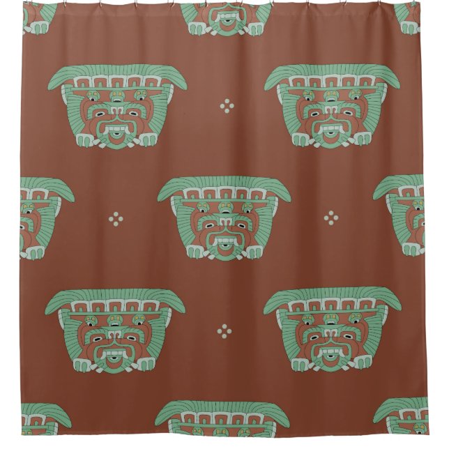 Seamless geometrical pattern with tribal motifs. H Shower Curtain (Front)