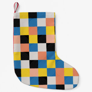 Seamless geometrical shape pattern small christmas stocking