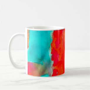 Seamless giraffe, blue, orange watercolor artist coffee mug