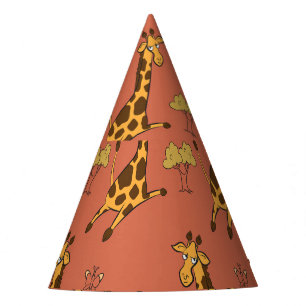 Seamless Giraffe Pattern Vintage Illustration Party Hat