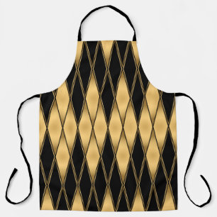 Seamless gold and black shapes pattern apron