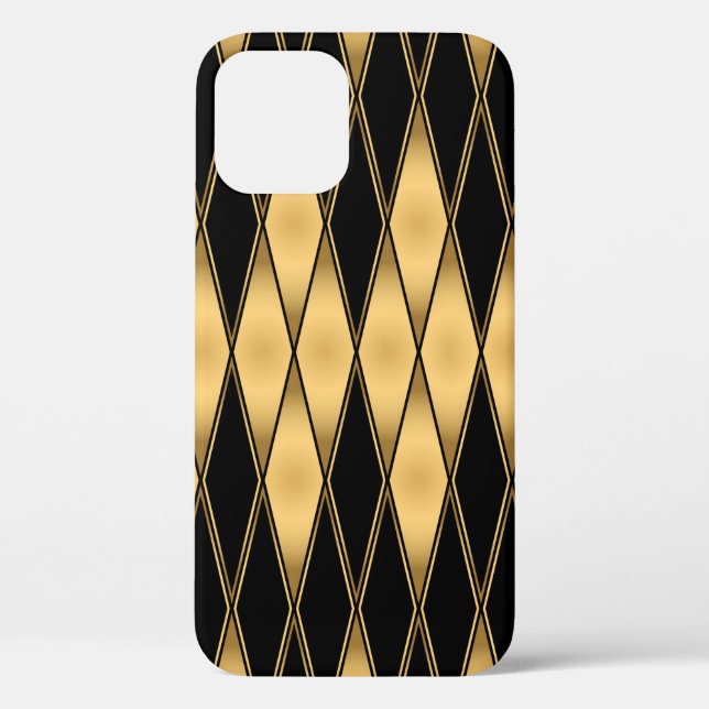 Seamless gold and black shapes pattern Case-Mate iPhone case (Back)