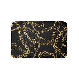 Seamless golden chain, elegant pattern. bath mat