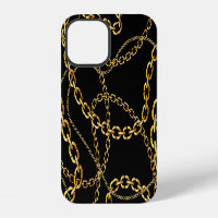 Seamless golden chain, elegant pattern.