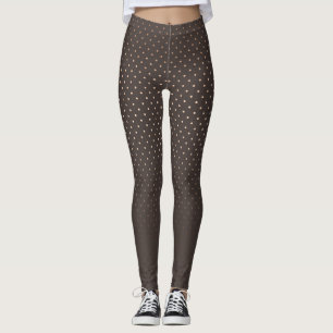 Seamless golden confetti circles brown chocolate c leggings