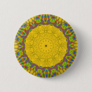 Seamless Golden ornamental. 6 Cm Round Badge