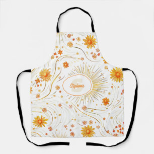 Seamless Golden Sun & Rays - with Abstract Star Apron