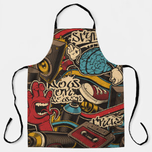 Seamless Graffiti background. Colourful seamless p Apron