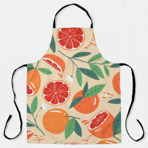 Seamless grapefruit pattern. Modern design. Vintag Apron