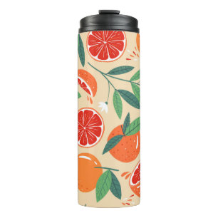 Seamless grapefruit pattern. Modern design. Vintag Thermal Tumbler