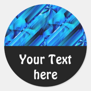 Seamless Graphic Design - blue black I Classic Round Sticker