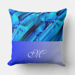 Seamless Graphic Design - blue black I Cushion