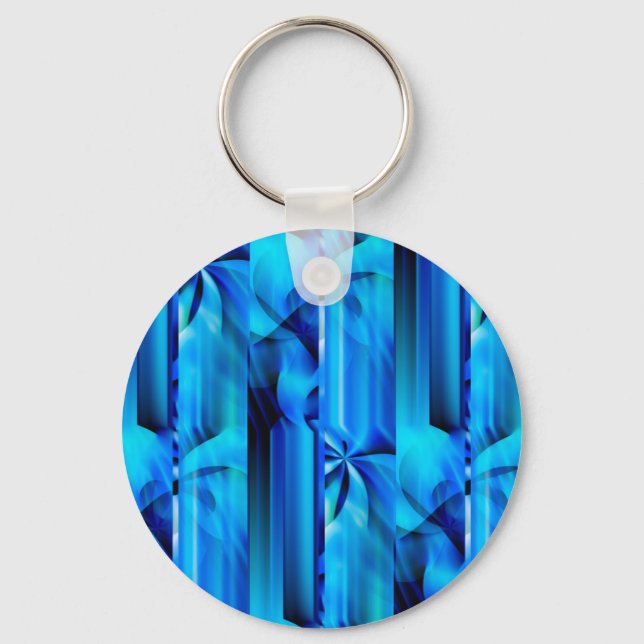 Seamless Graphic Design - blue black I Key Ring (Front)