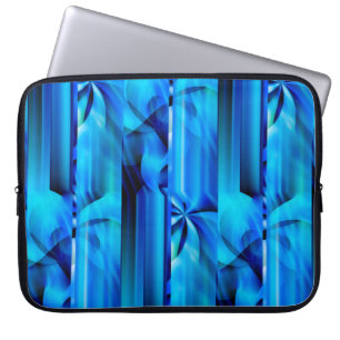 Seamless Graphic Design - blue black I Laptop Sleeve