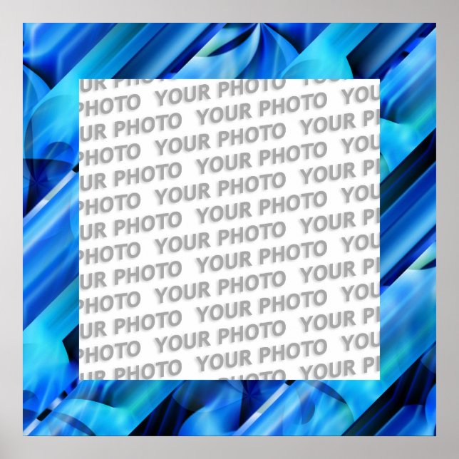 Seamless Graphic Design - blue black I Poster (Front)