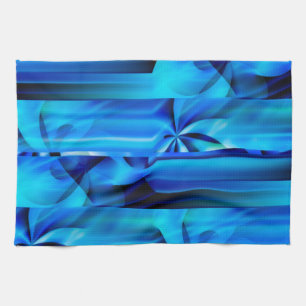 Seamless Graphic Design - blue black I Tea Towel