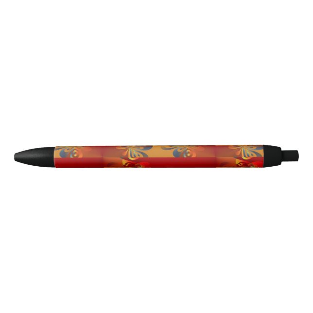 Seamless Graphic Design - red orange I Black Ink Pen (Front)