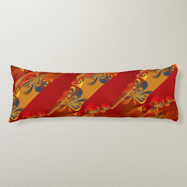 Seamless Graphic Design - red orange I Body Cushion (Front)