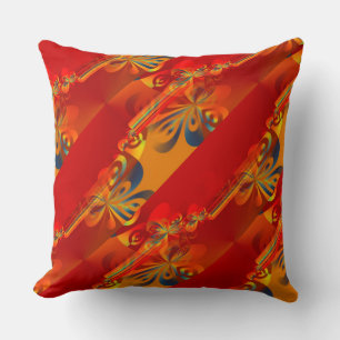Seamless Graphic Design - red orange I Cushion