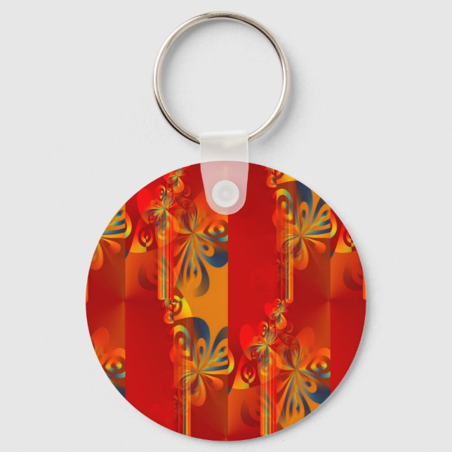 Seamless Graphic Design - red orange I Key Ring (Front)