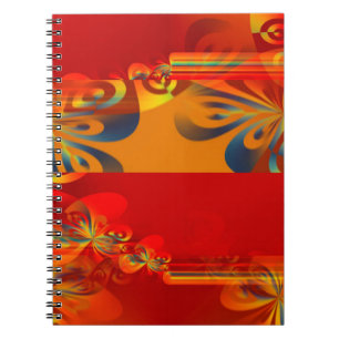 Seamless Graphic Design - red orange I Spiral Notebook
