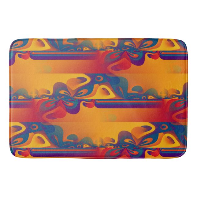 Seamless Graphic Design - yellow red I Bath Mat (Front)