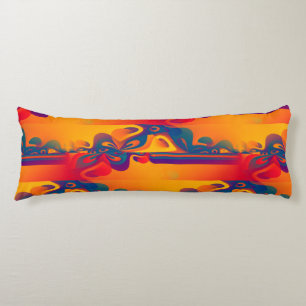 Seamless Graphic Design - yellow red I Body Cushion