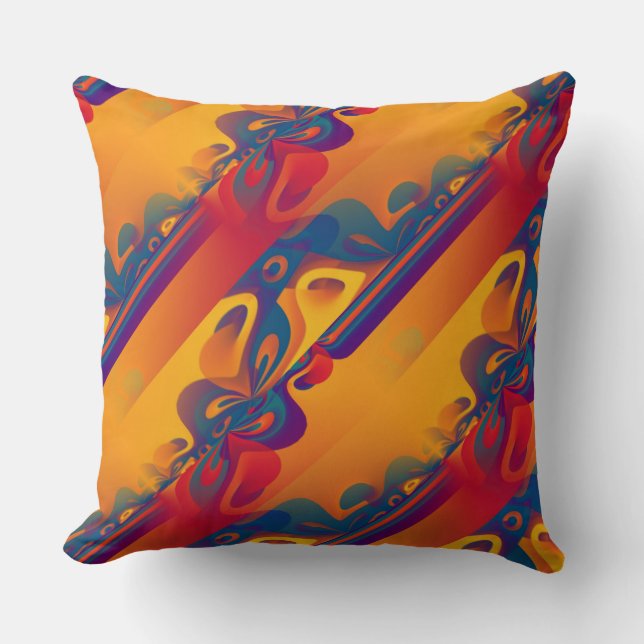 Seamless Graphic Design - yellow red I Cushion (Front)
