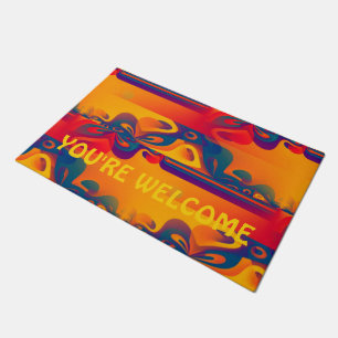 Seamless Graphic Design - yellow red I Doormat