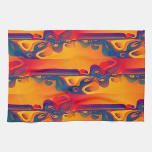 Seamless Graphic Design - yellow red I Tea Towel