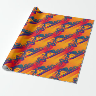 Seamless Graphic Design - yellow red I Wrapping Paper