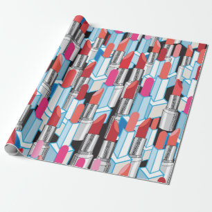 Seamless graphic pattern graphic colorful lipstick wrapping paper